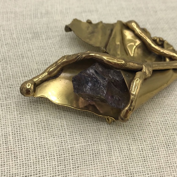Copa Collection Brutalist Amethyst Brooch Pin - Picture 3 of 10